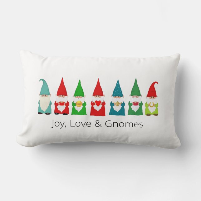 Julglädje, kärlek & Tomte Ländkudde Lumbarkudde (Framsida)