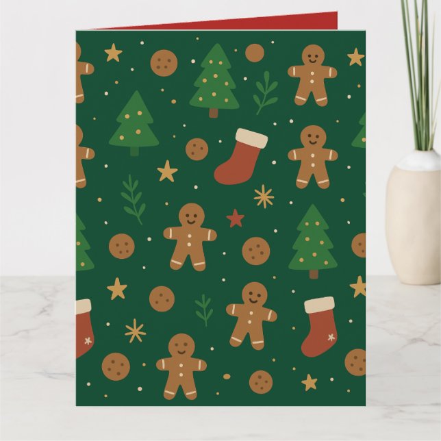 Julglädje med pepparkakor kort (Framsida)
