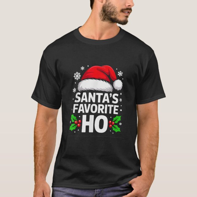 Julglädje med Santa's Favoritfras T Shirt (Framsida)