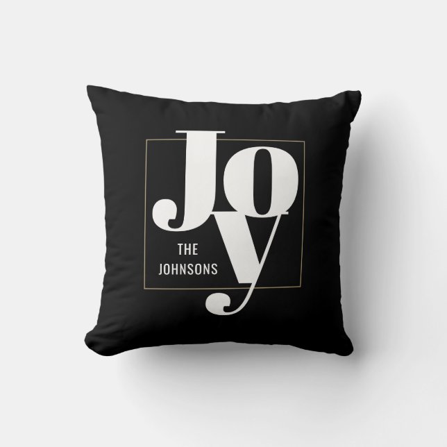 Julglädje Modern minimalistisk typografi Kudde (Framsida)