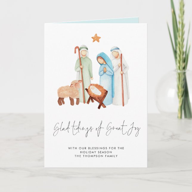 Julglädje Nativitet Vikter Julkort  Helgkort (Framsida)