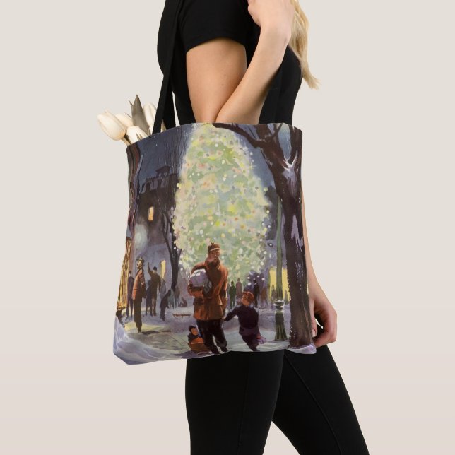 Julglädje, Pappa handlar med barnen Tygkasse (Närbild)