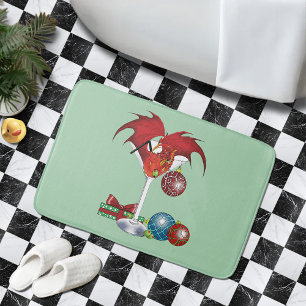 Julglädje Röd Drakcocktail Glädje Badrumsmatta