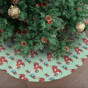 Julglädje Röd Drakcocktail Glädje Julgransmatta Borstad Polyester