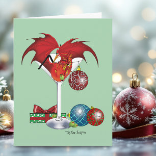 Julglädje Röd Drakcocktail Glädje Kort