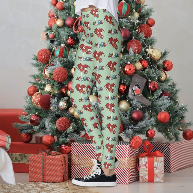 Julglädje Röd Drakcocktail Glädje Leggings (Skapare uppladdad)