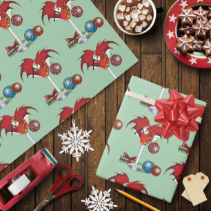 Julglädje Röd Drakcocktail Glädje Presentpapper