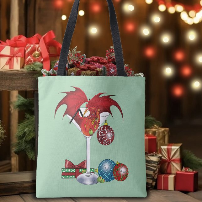 Julglädje Röd Drakcocktail Glädje Tygkasse (Skapare uppladdad)