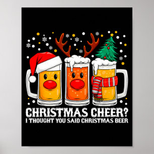 Julglädje Rolig Ren Beer Jul Dryck Poster
