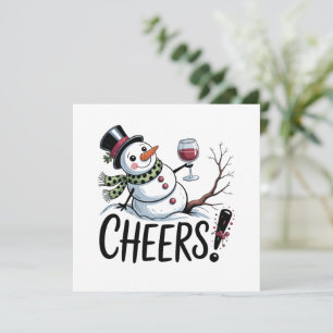 Julglädje Snöman Kökkvin Julköket Julkort