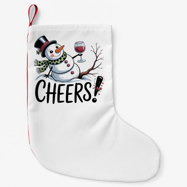 Julglädje Snömannen Köket Vin Köket Liten Julstrumpa (Framsidan)