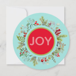 Julglädje Vattenfärgskrans Julkort