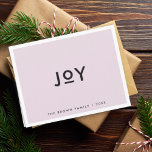 Julglädjen | Lilac Lila Minimal enkel Helgkort<br><div class="desc">Enkelt,  snyggt,  trendigets "kul",  hopfällt helgdag med modernt minimalistiskt typografi i svart på lilac lila rosa pastel-bakgrund som ramats av ett enkelt vitt gräns. Namn och år kan lätt anpassas för personlig kontakt. Ett snabbt,  minimalt julklapp att stå ut från folkmassan! #christmas #kort #lilac #lila</div>
