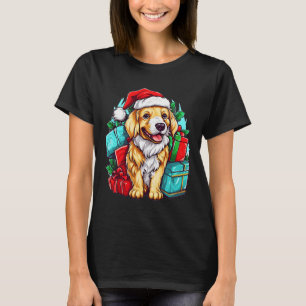 Julglädjen med Golden Retrivers Festive Hund L T Shirt