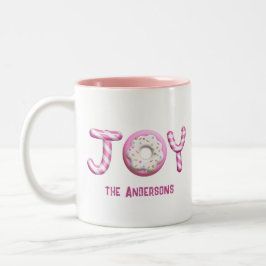 Julglädjen | ROSA CANDY CANE PERSONLIG Två-Tonad Mugg