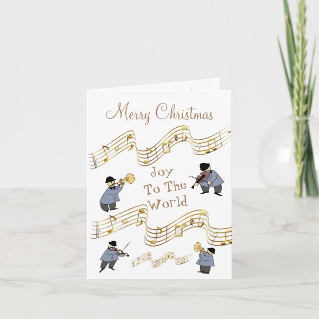 Julglädjen till World Musik noter instrument Helgkort (Framsida)