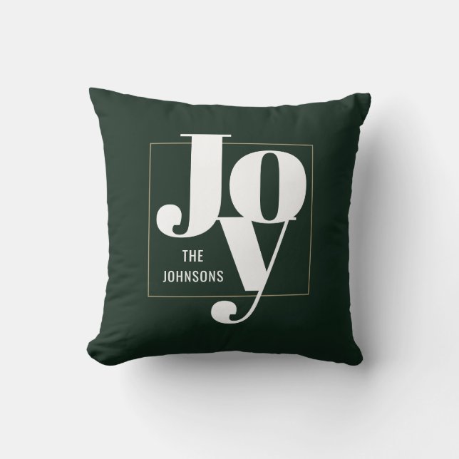 Julglädjens moderna minimalistiska typografi kudde (Framsida)