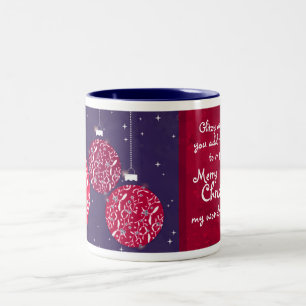 Julglans kulle röd/blå fru mugg
