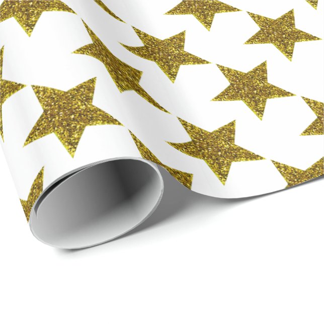 Julglänsande stjärnor presentpapper (Rullad Hörn)