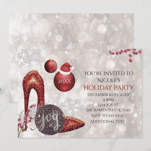 Julglansfestlighetsfest Invitation Inbjudningar (Fram/baksida)