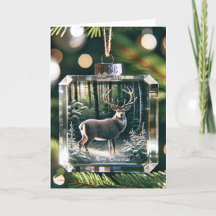 Julglas Hjort Djur Ornament Helgkort