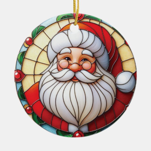 Julglasad Sankt Nikolaus Högtid Julgransprydnad Keramik (Framsidan)