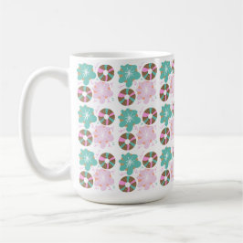 Julglaserade Munkar Rosa Klotter Kaffemugg