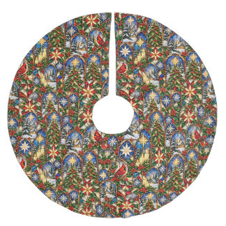 Julglasmålade Vintervärlder Julgransmatta Borstad Polyester