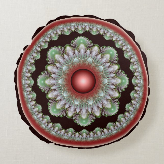 Julglossande runda dekoration rund kudde (Framsidan)