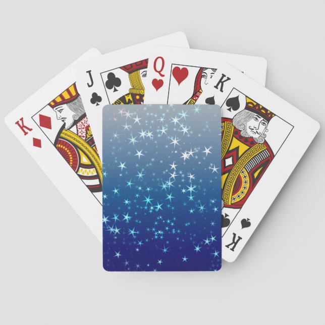 Julgnistande Stjärnor Blå Himmel Casinokort (Baksidan)