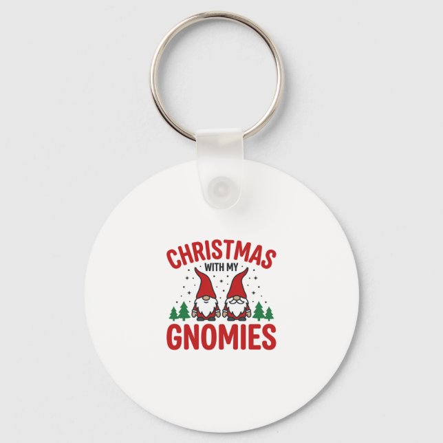 Julgnom Holiday Gnome Design Nyckelring (Framsida)