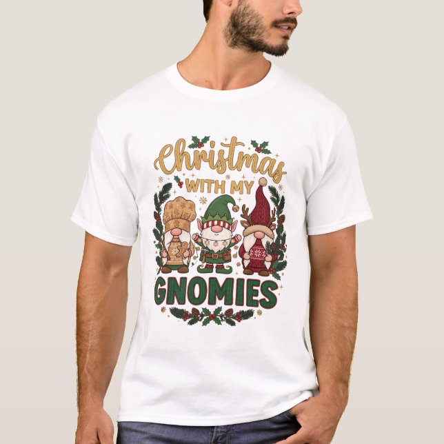 Julgnom Ljusslinga Candy Cane T Shirt (Framsida)