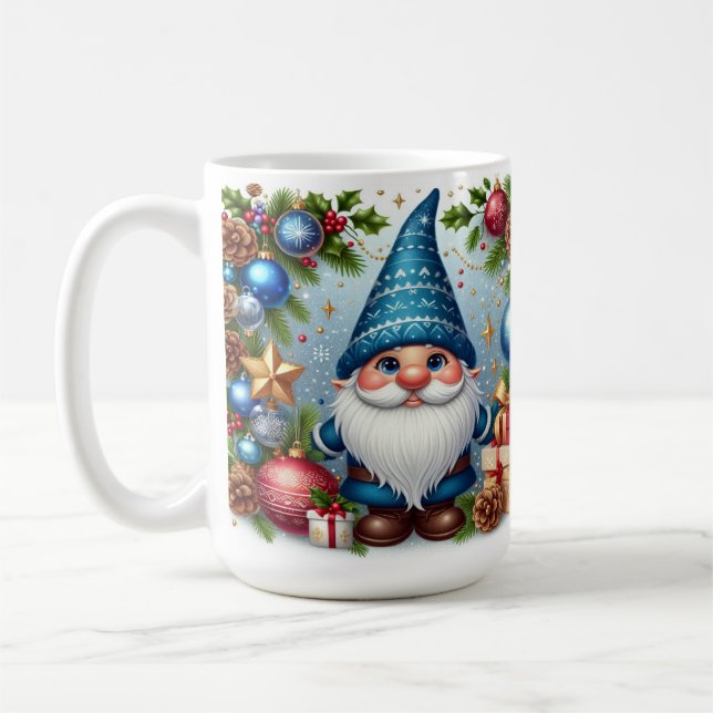 Julgnom med glada höjdpunkter kaffemugg (Vänster)