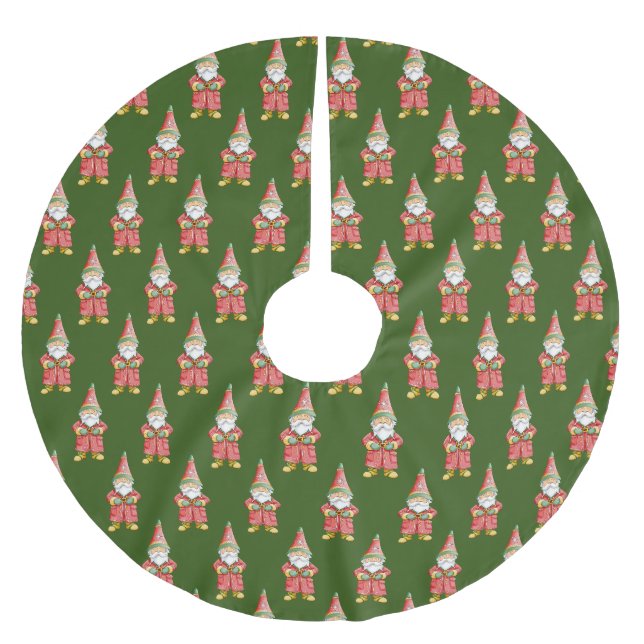 Julgnom Mönster Julgransmatta Borstad Polyester (Framsidan)