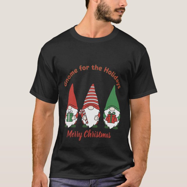 Julgnom Vänner Julklapp T Shirt (Framsida)