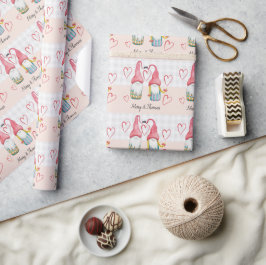 Julgnomar i kärlek akvarell handmålad presentpapper