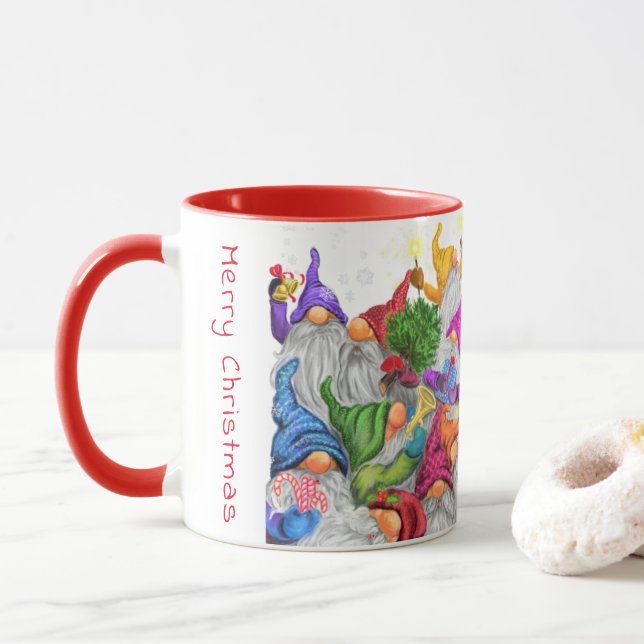 Julgnomar kaffemugg (Med munk)