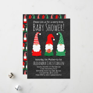 Julgnomar Söt Baby Shower Inbjudan