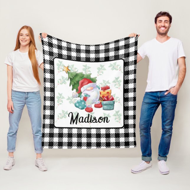 Julgnome Illustration Fleecefilt (På plats)