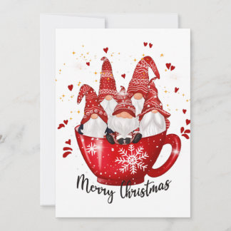 Julgnomer i A Kopp God jul Julkort