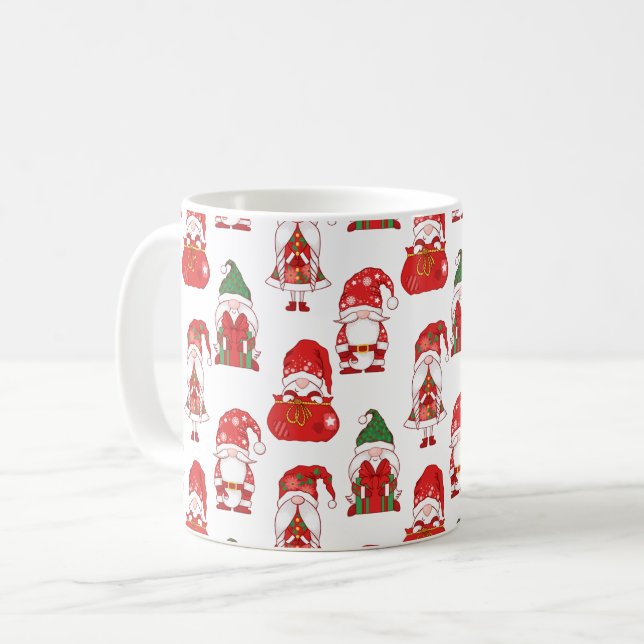 Julgnomgåva & Säck Mönster Kaffemugg (Framsida vänster)
