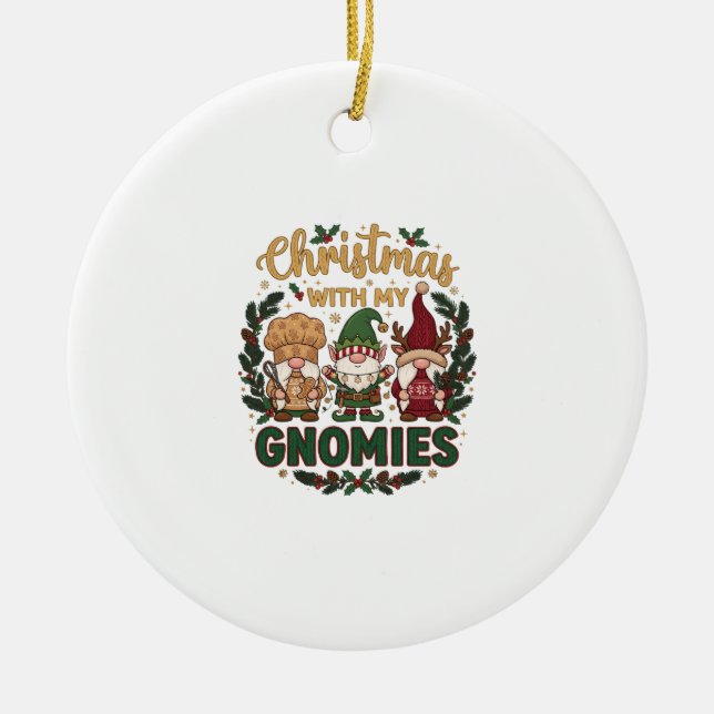 Julgnomsträngljus sockerrör julgransprydnad keramik (Framsidan)