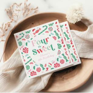 Julgodis 4 är Sweet 4e födelsedagen Pappersservett