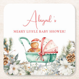 Julgodis Baby Shower Underlägg Papper Kvadrat
