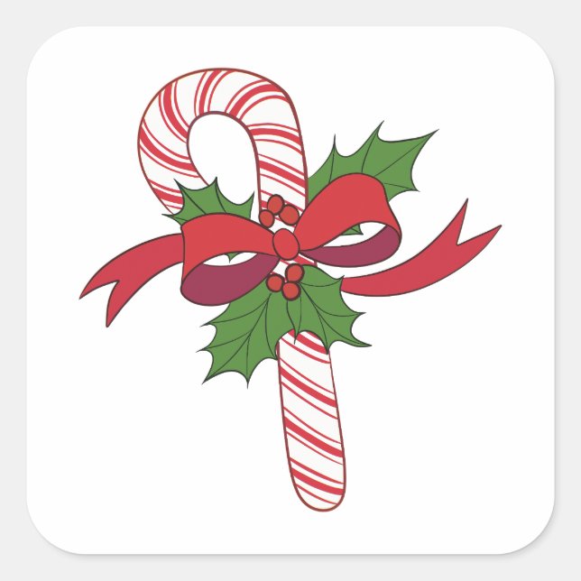 Julgodis Cane Fyrkantigt Klistermärke (Framsida)