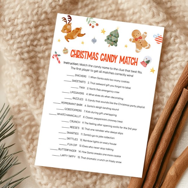Julgodis Match Game Julkort (Christmas Party Games )