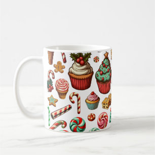 Julgodis och sötsaker behandlar klippet kaffemugg