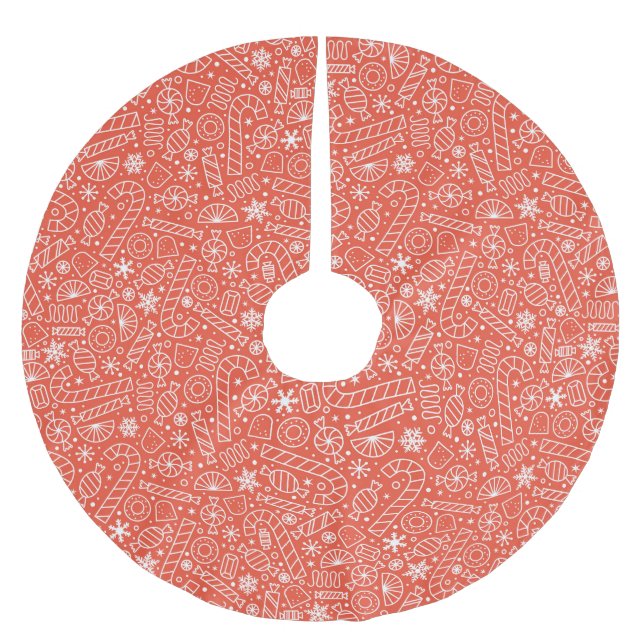 Julgodis Trämatt - Röd Julgransmatta Borstad Polyester (Framsidan)