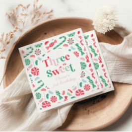 Julgodis Tre är Sött 3-års födelsedag Pappersservett