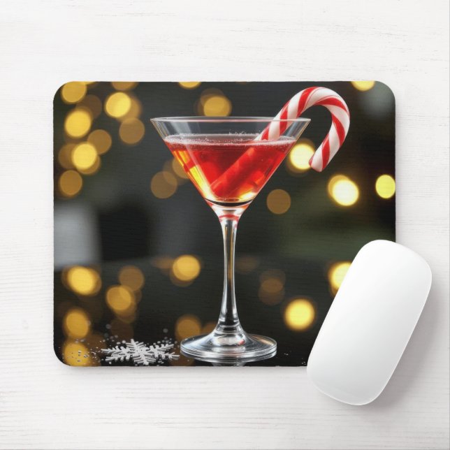 Julgodisstång i en röd drink musmatta (Med mus)